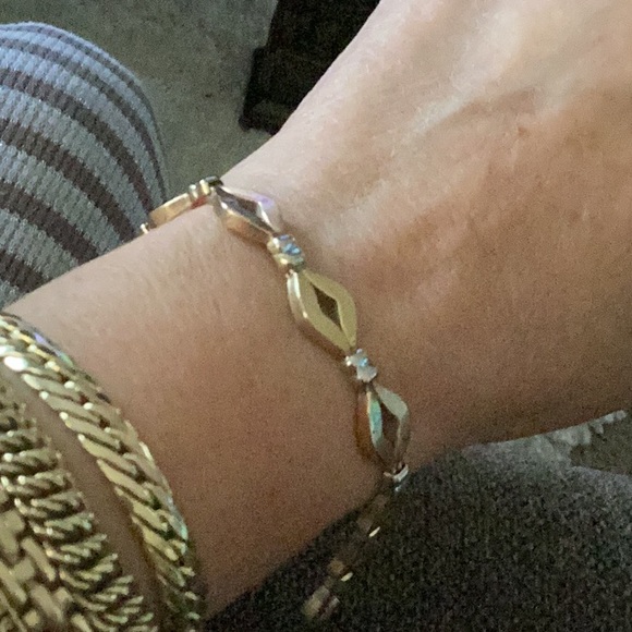 14k Yellow,Rose and White gold bracelet. - Picture 4 of 4